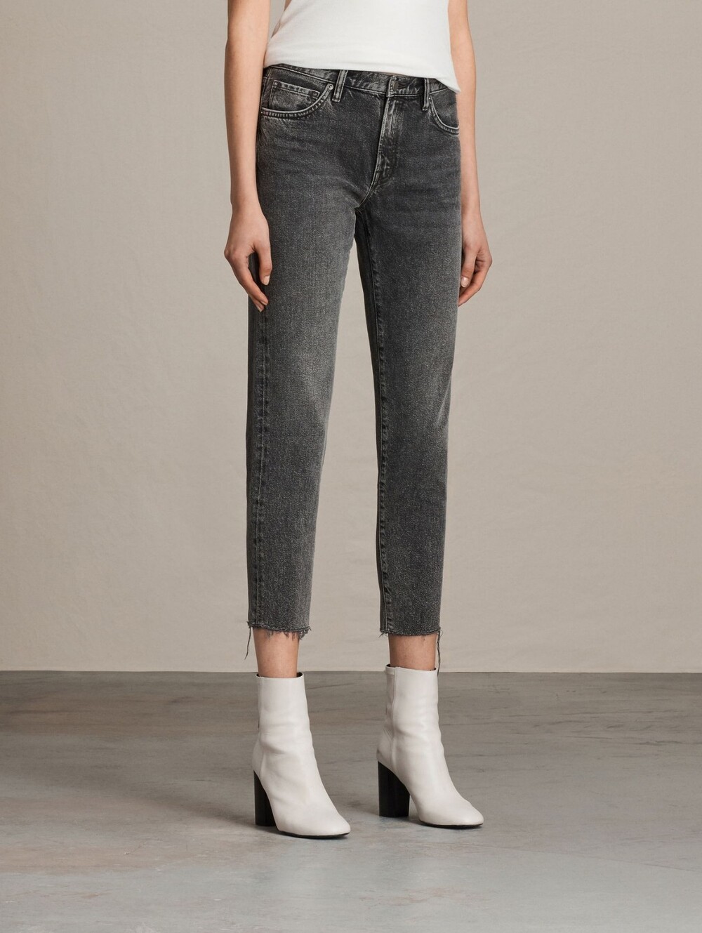 AllSaints Muse Black Washed High-Rise Women’s Jeans